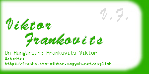 viktor frankovits business card